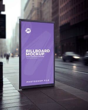 Mockup de outdoor publicitário editável PSD – billboard mockup alta resolução