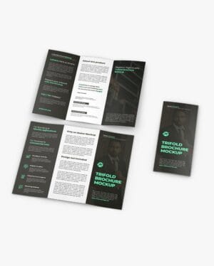 Mockup de folheto editável PSD – brochure mockup realista para design gráfico