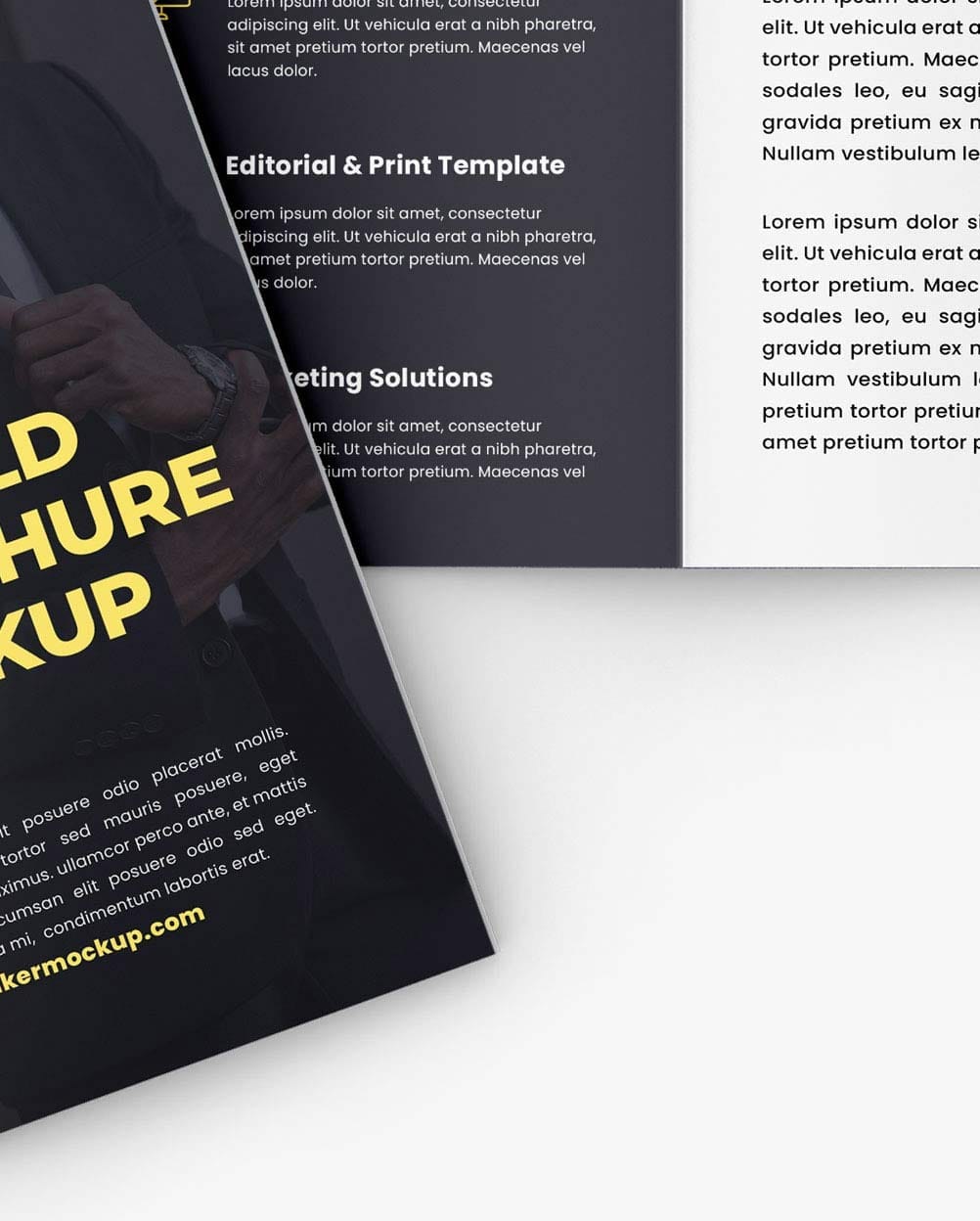 Folheto-três-dobras-mockup Trifold brochure mockup - Folheto Mockup – imagem 2