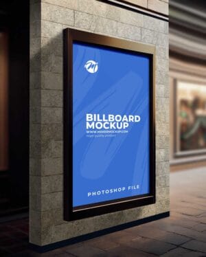 Mockup de outdoor publicitário editável PSD – billboard mockup alta resolução