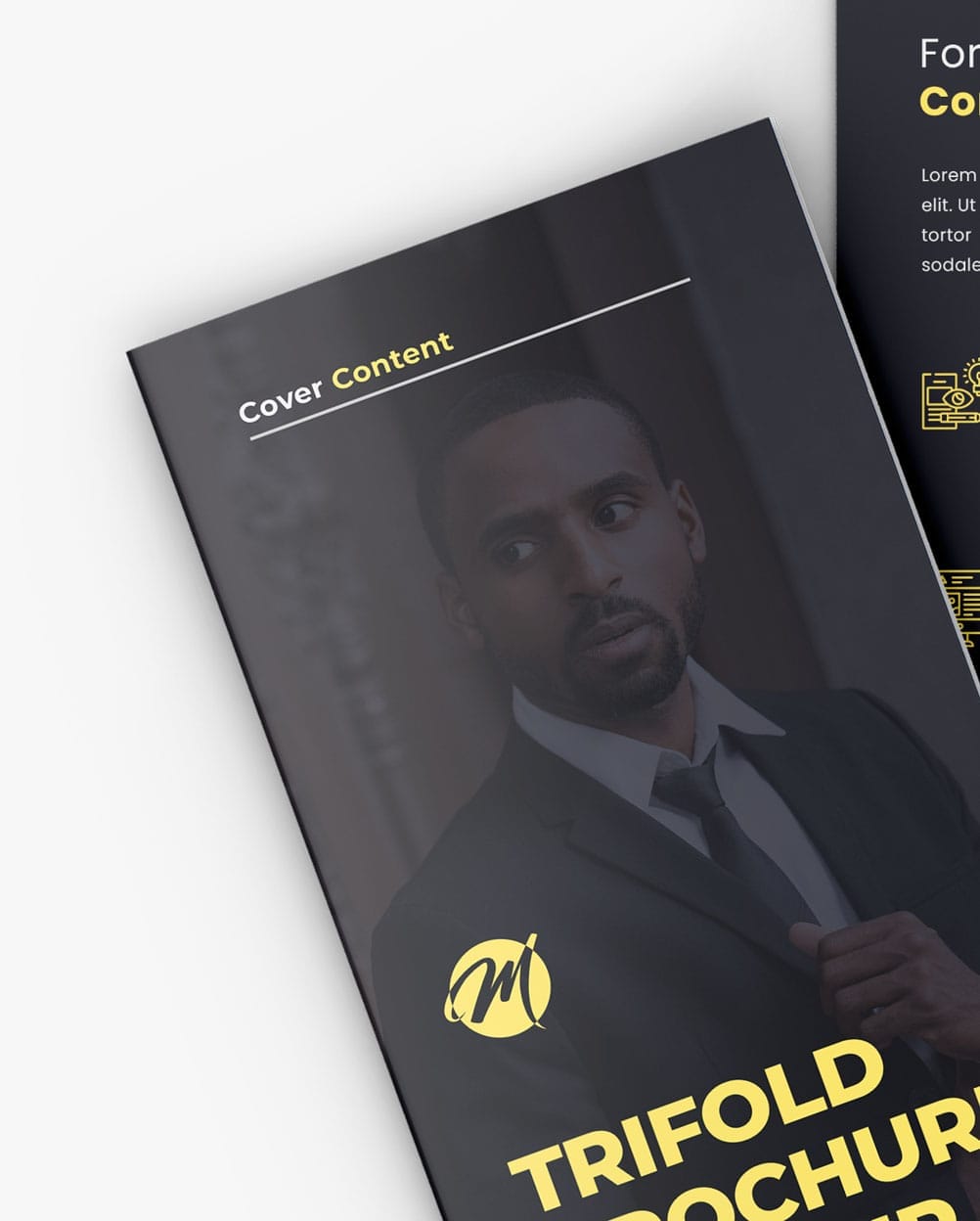 Mockup-trifold-brochure Trifold brochure mockup - Folheto Mockup – imagem 3
