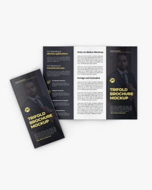 Mockup de folheto editável PSD – brochure mockup realista para design gráfico