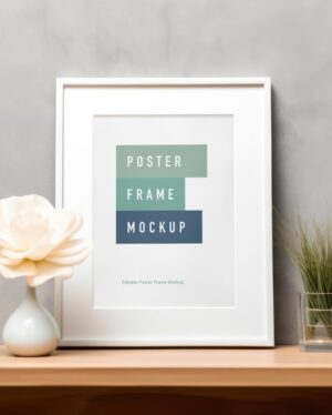 Mockup Quadro Mesa Minimalista - Vista Frontal Mockup Mockups de Publicidade para Download