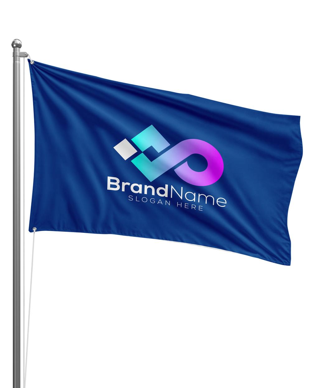 Mockup Bandeira Mastro Evento Externo Vista Frontal PSD Mockup Estandarte Festa Externo PSD – vista frontal