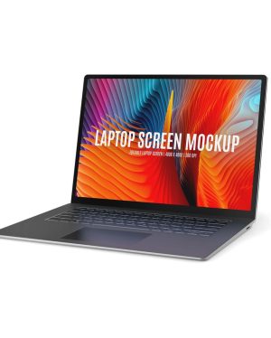 Mockup Laptop Superfície Neutra - Vista Frontal Mockup Mockups de Eletrônicos para Download