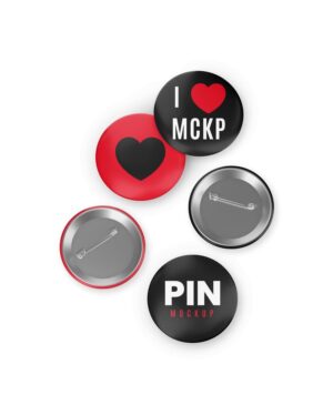 Mockup Botton Circular Superfície Neutra - Vista Frontal Mockup Mockups de Objetos para Download