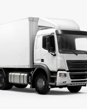 Mockup Caminhão Baú Estúdio Fotográfico - Mockup PSD Mockups de Veículos Editável