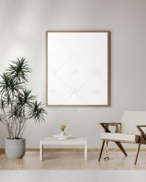 Mockup Quadro Parede Sala Moderna Premium - Mockup PSD Mockups de Publicidade Editável