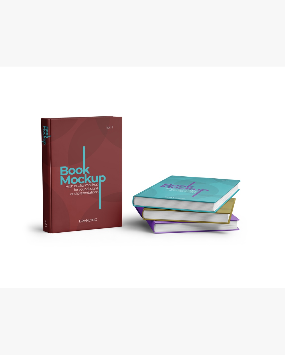 Mockup Livro Capa Dura Superfície Lisa Design Vista Completa Mockup Livro Elegante PSD – imagem 12
