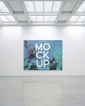 Mockup Quadro Parede Galeria Arte - Vista Frontal Mockup Mockups de Publicidade para Download