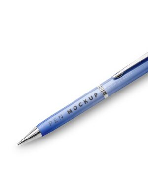 Mockup Caneta Esferográfica Superfície Neutra - Vista Frontal Mockup Mockups de Objetos para Download
