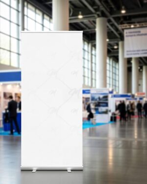 Mockup Banner Rollup Feira Exposição - Mockup PSD Mockups de Publicidade Editável