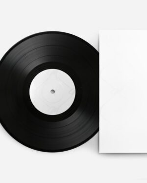 Mockup Disco Vinil Superfície Neutra - Mockup PSD Mockups de Objetos Editável