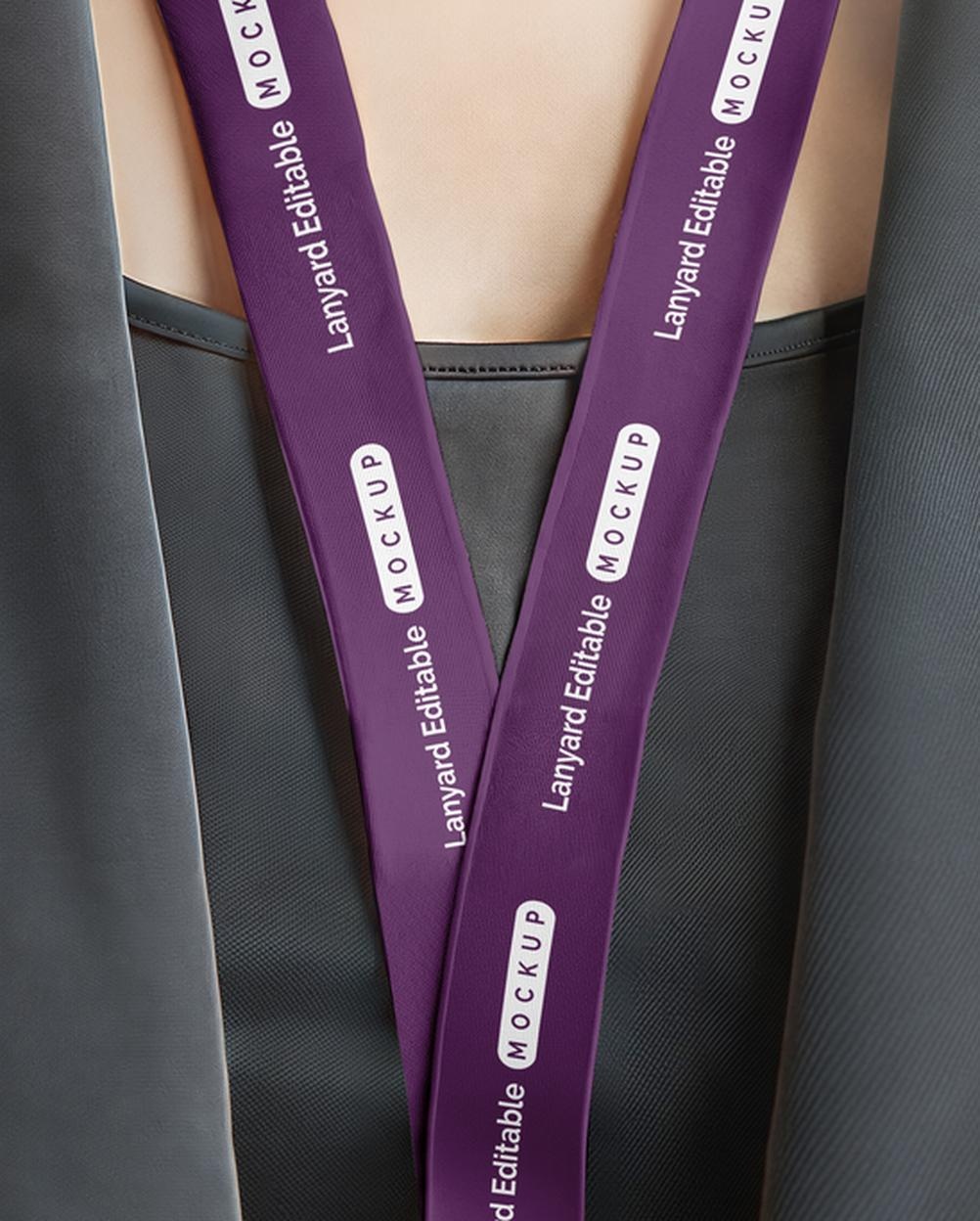 Mockup Crachá Cordão Escritório - Vista Frontal Mockup Mockups de Objetos para Download