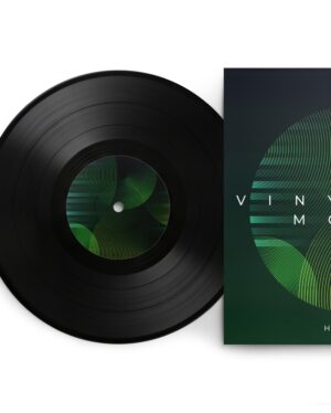 Mockup Disco Vinil Superfície Neutra - Vista Frontal Mockup Mockups de Objetos para Download