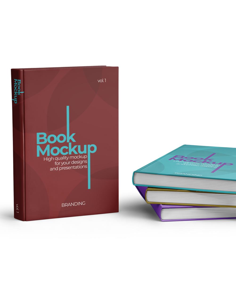 Mockup Livro Capa Dura Superfície Lisa Vista Frontal PSD Mockup Livro Elegante PSD – vista frontal
