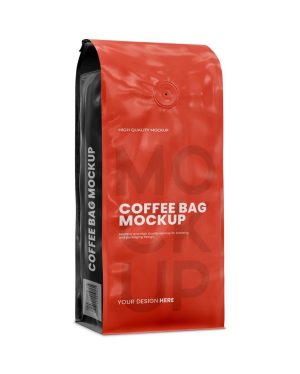 Mockup Embalagem Café Superfície Neutra - Vista Frontal Mockup Mockups de Embalagens para Download