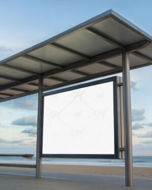 Mockup Anúncio Beira-Mar - Mockup PSD Mockups de Publicidade Editável