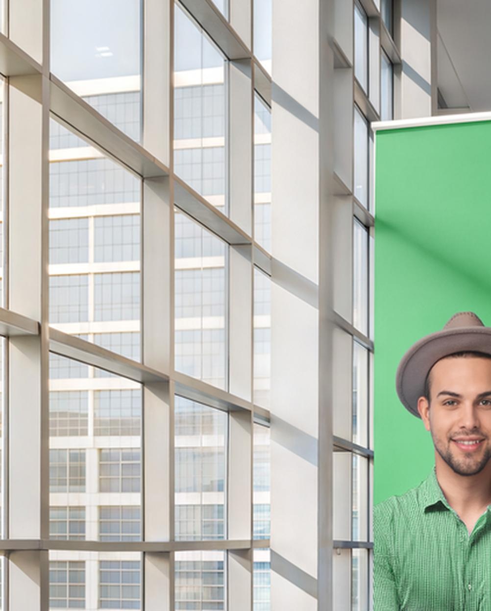 Mockup Banner Rollup Escritório Moderno Mockup Editável Mockup Banner Rollup Escritório Moderno - Mockup Mockups de Publicidade Editável no Photoshop