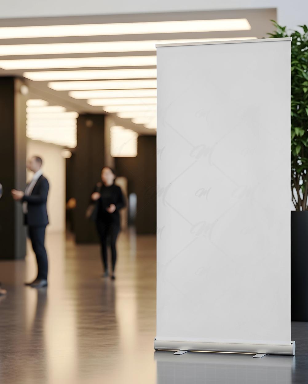 Mockup Banner Rollup Hall Escritório Mockup PSD Mockup Banner Rollup Hall Escritório - Mockup PSD Mockups de Publicidade Editável
