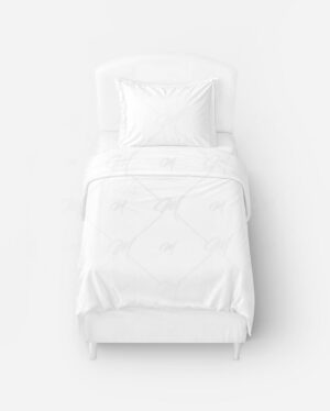 Mockup Cama Solteiro Superfície Neutra - Mockup PSD Mockups de Objetos Editável