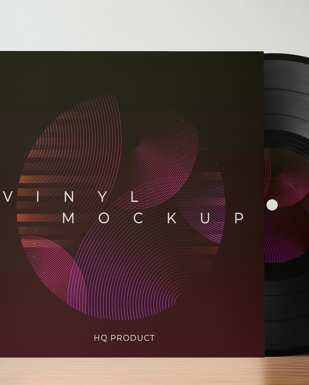 Mockup Capa Vinil Mesa Interna Vista Frontal PSD Mockup Capa Vinil Mesa Interna - Vista Frontal Mockup Mockups de Objetos para Download