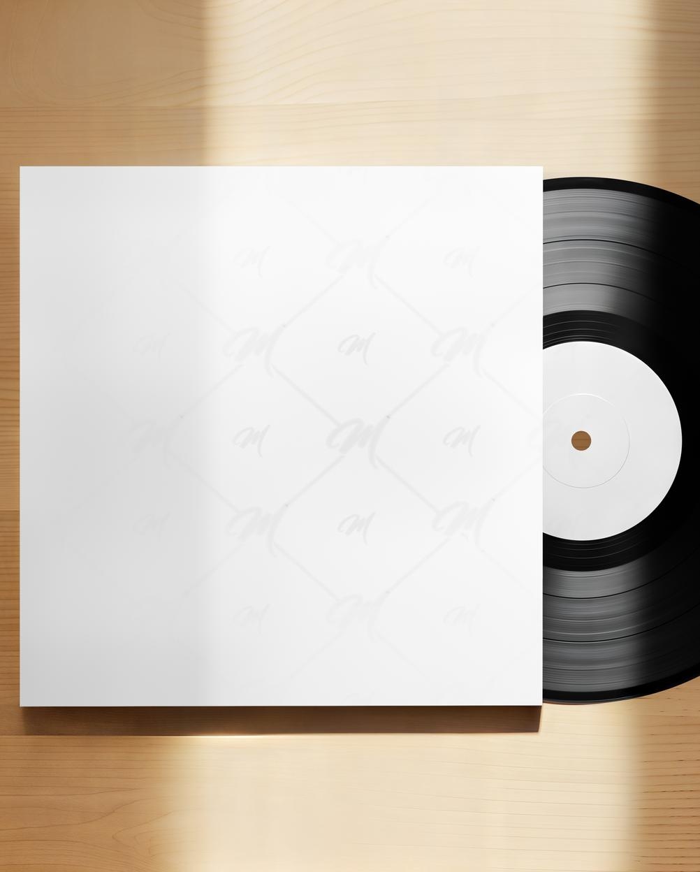 Mockup Capa Vinil Mesa Madeira Mockup PSD Mockup Capa Vinil Mesa Madeira - Mockup PSD Mockups de Objetos Editável