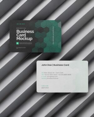 Mockup Cartão Visita Superfície Geométrica - Vista Frontal Mockup Mockups para Papelaria para Download