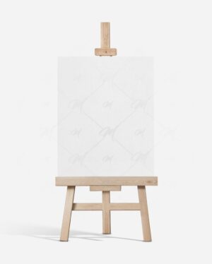 Mockup Cavalete Pintura Ambiente Neutro - Mockup PSD Mockups de Objetos Editável