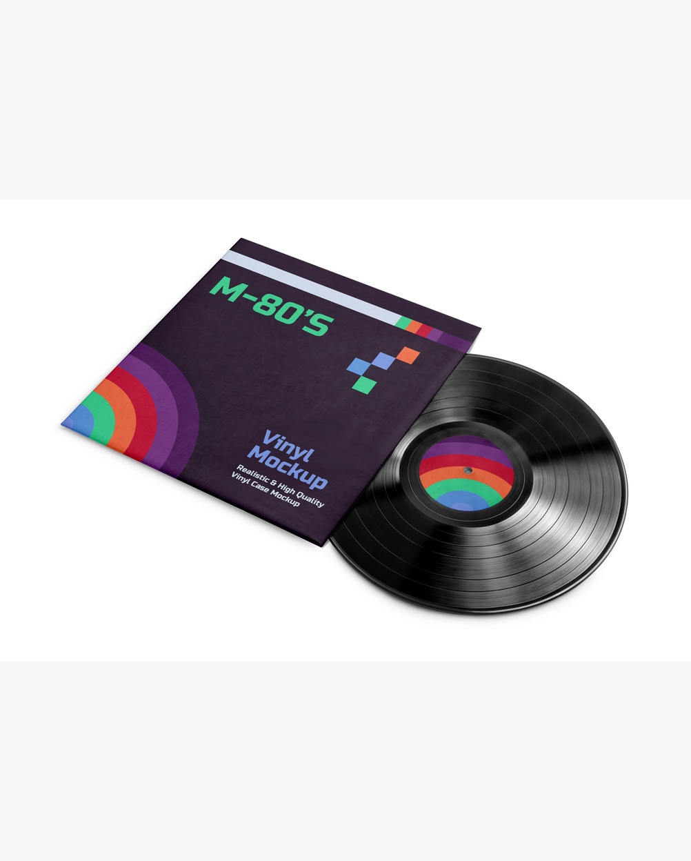 Mockup Disco Vinil Superfície Lisa Detalhe Realista Mockup Disco Vinil Superfície Lisa - Detalhe Realista Mockups de Objetos Mockup Profissional