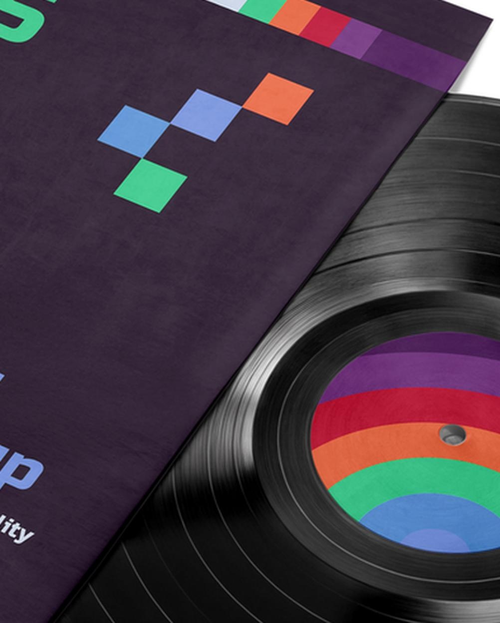 Mockup Disco Vinil Superfície Lisa Mockup Editável Mockup Disco Vinil Superfície Lisa - Mockup Mockups de Objetos Editável no Photoshop