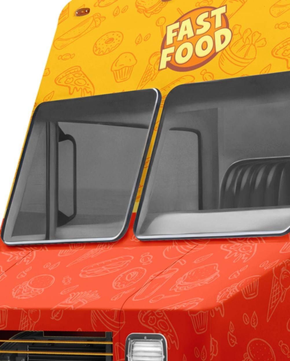 Mockup Food Truck Veículo Apresentação Design Mockup Food Truck Veículo - Apresentação de Design Mockups de Veículos PSD