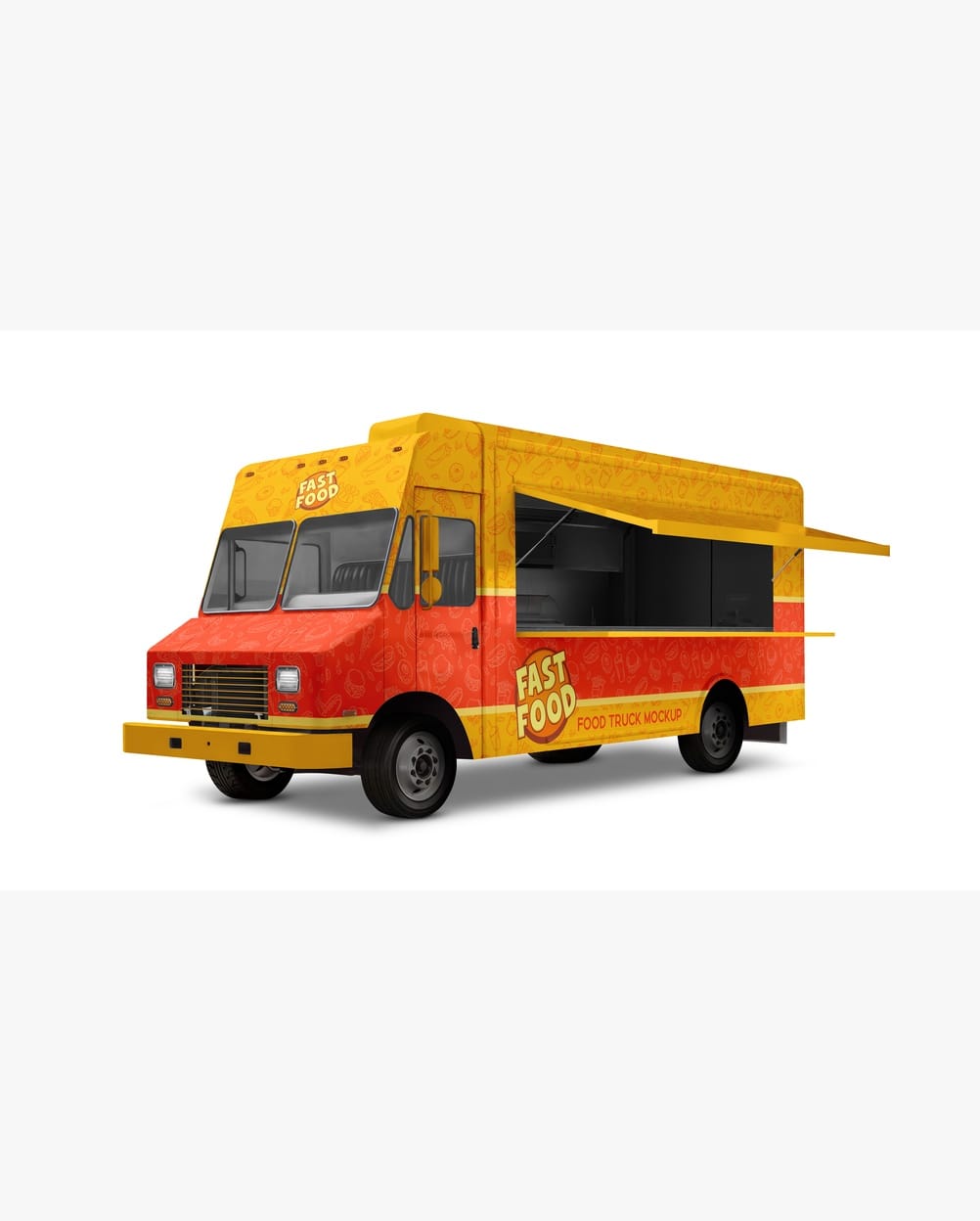 Mockup Food Truck Veículo Detalhe Realista Mockup Food Truck Veículo - Detalhe Realista Mockups de Veículos Mockup Profissional