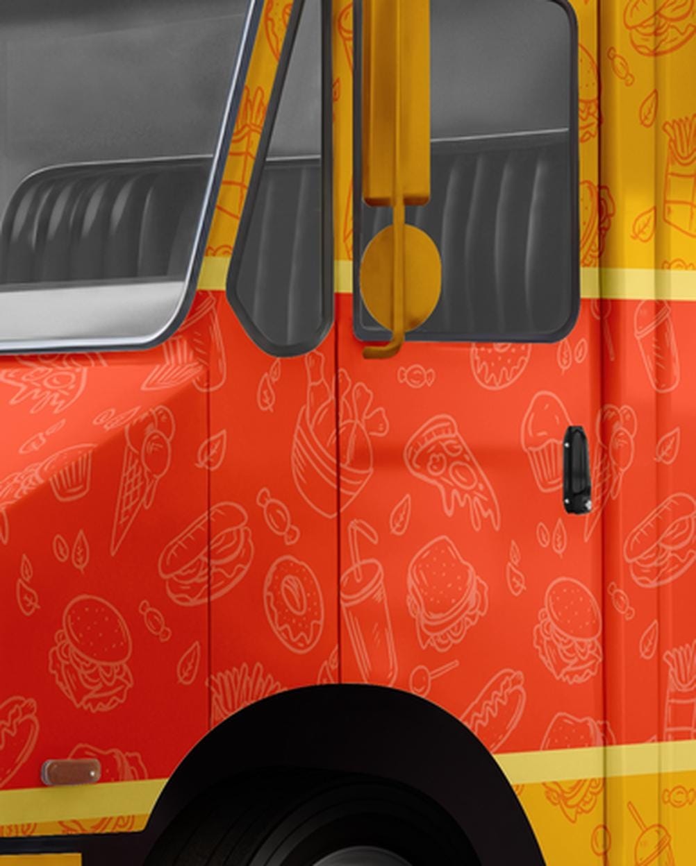 Mockup Food Truck Veículo Mockup Editável Mockup Food Truck Veículo - Mockup Mockups de Veículos Editável no Photoshop