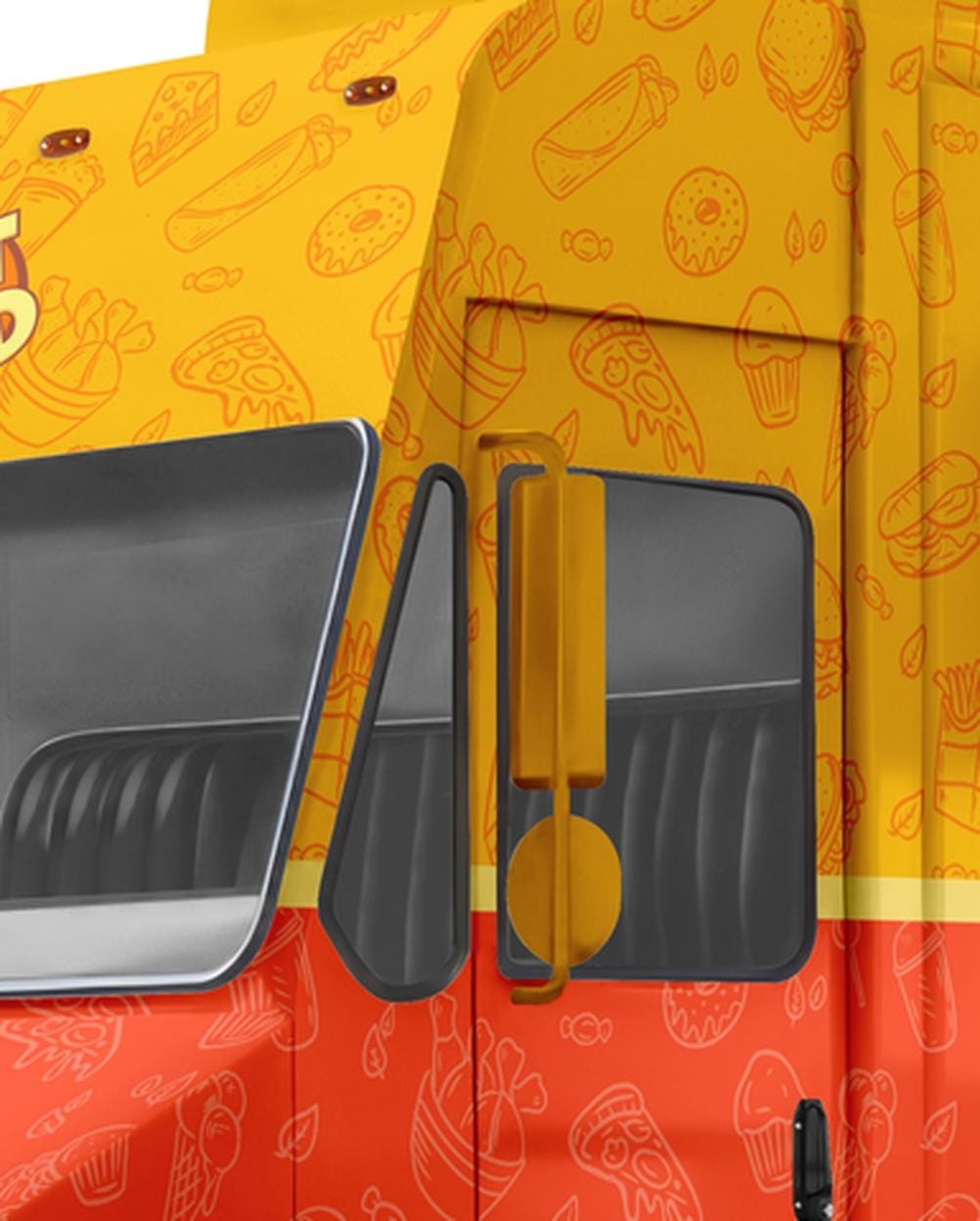 Mockup Food Truck Veículo Perspectiva PSD Mockup Food Truck Veículo - Perspectiva Mockup Mockups de Veículos Download