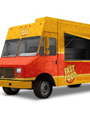 Mockup Food Truck Veículo - Vista Frontal Mockup Mockups de Veículos para Download