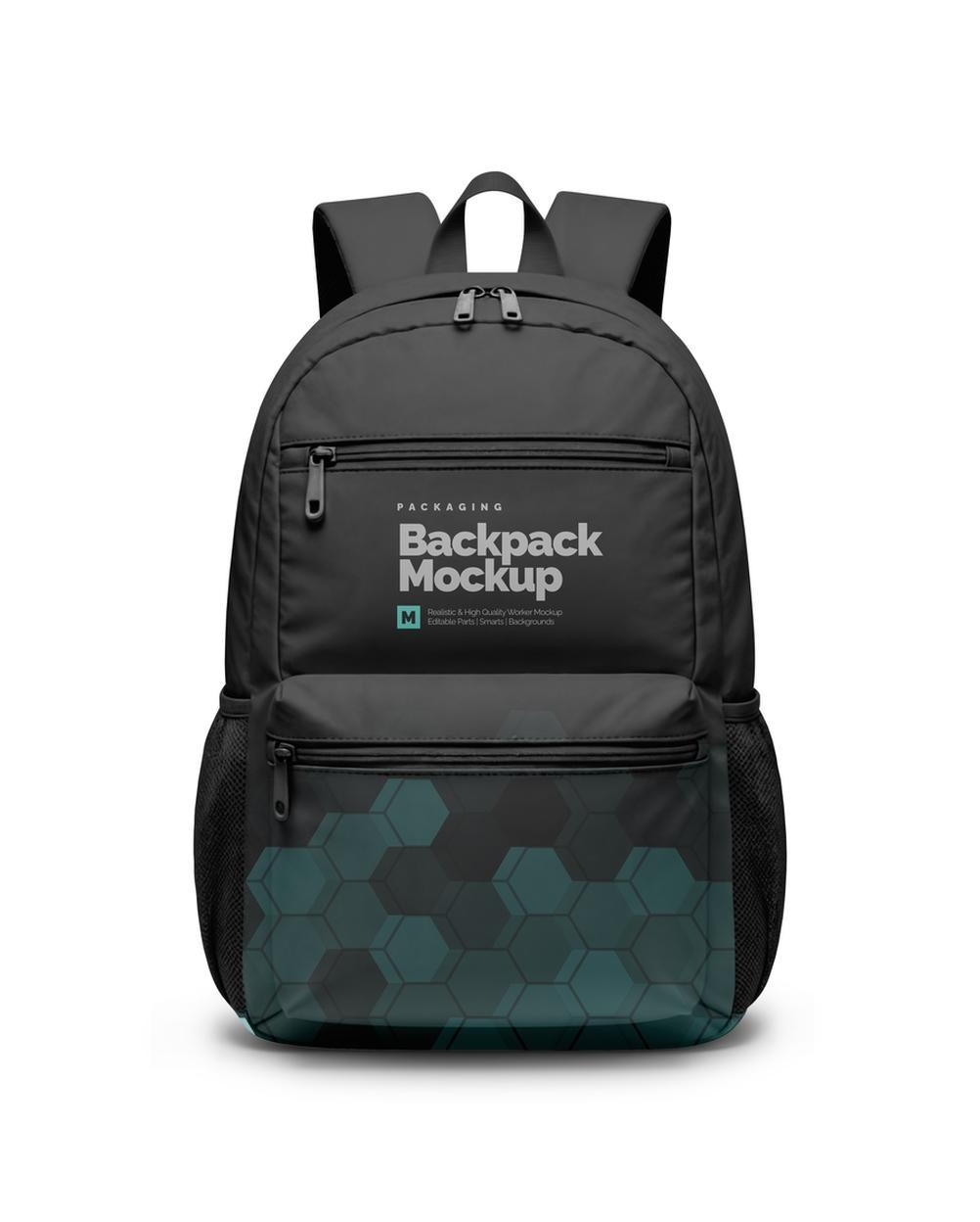 Mockup Mochila Superfície Neutra Premium Vista Frontal PSD Mockup Mochila Superfície Neutra Premium - Vista Frontal Mockup Mockups de Objetos para Download