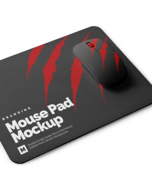 Mockup Mouse Pad Escritório Moderno - Vista Frontal Mockup Mockups de Publicidade para Download