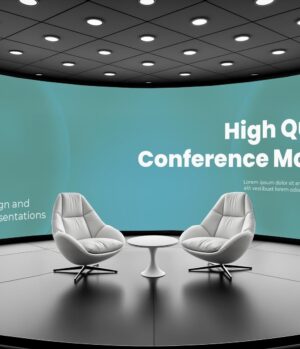 Mockup Painel Curvo Futurista - Vista Frontal Mockup Mockups de Objetos para Download