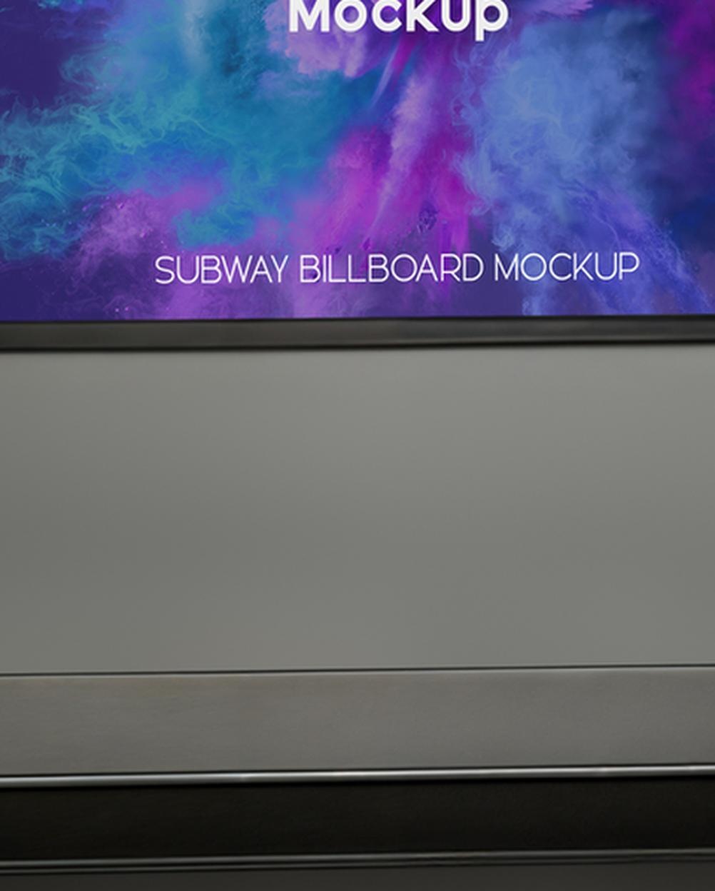 Mockup Painel Publicitário Interior Metrô Close Up Mockup Mockup Painel Publicitário Interior Metrô - Close Up Mockups de Publicidade Mockup PSD Profissional