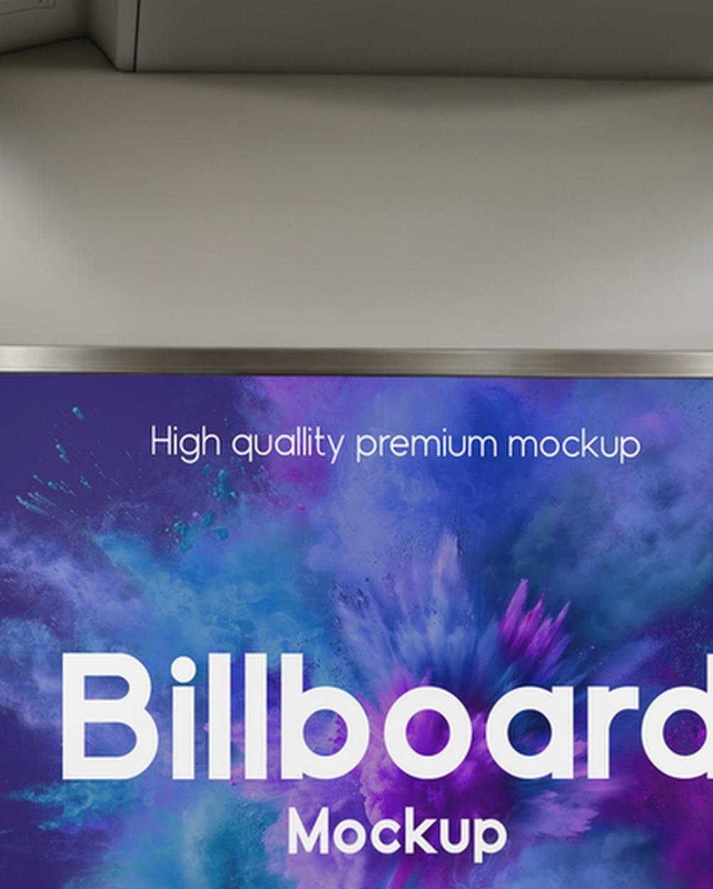 Mockup Painel Publicitário Interior Metrô Perspectiva PSD Mockup Painel Publicitário Interior Metrô - Perspectiva Mockup Mockups de Publicidade Download
