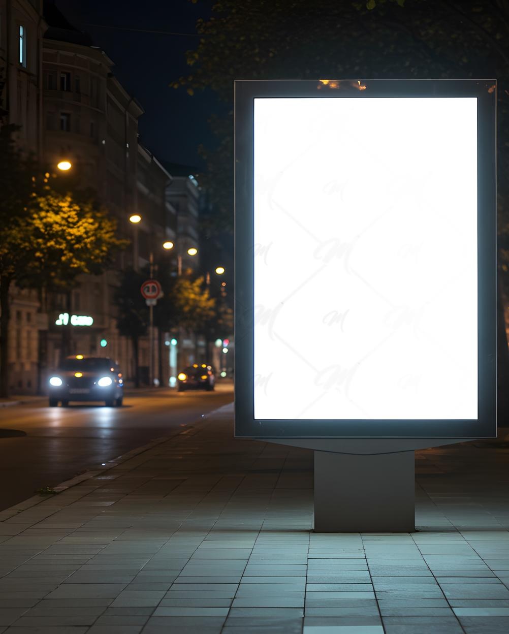 Mockup Painel Publicitário Noturno Rua Mockup PSD Mockup Painel Publicitário Noturno Rua - Mockup PSD Mockups de Publicidade Editável