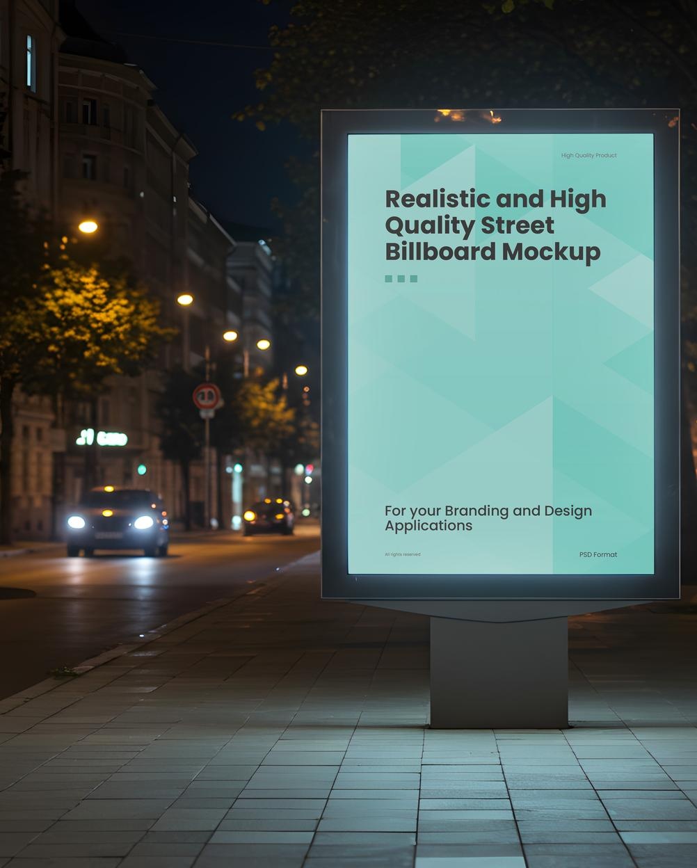 Mockup Painel Publicitário Noturno Rua Vista Frontal PSD Mockup Painel Publicitário Noturno Rua - Vista Frontal Mockup Mockups de Publicidade para Download