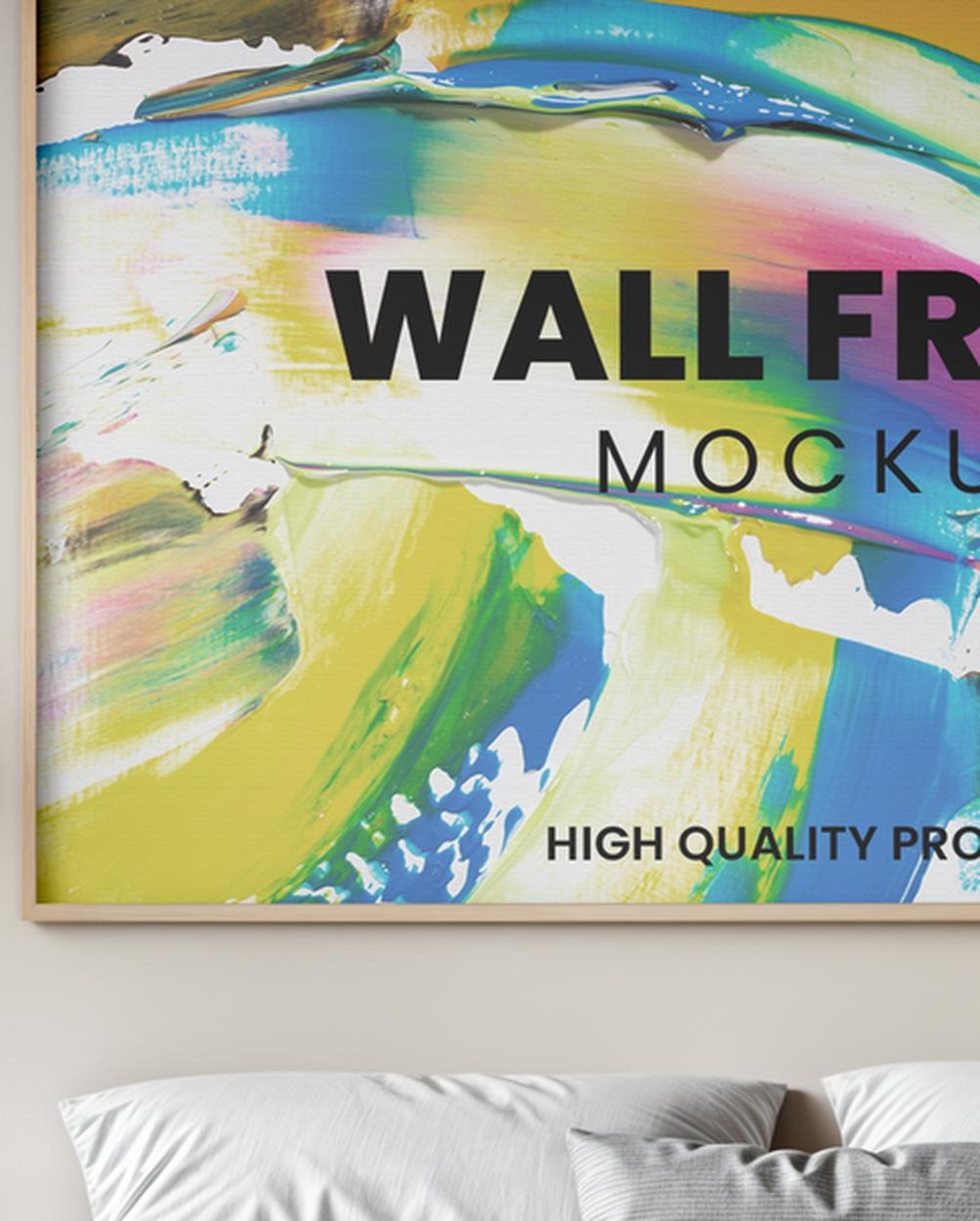 Mockup Quadro Parede Quarto Apresentação Design Mockup Quadro Parede Quarto - Apresentação de Design Mockups de Publicidade PSD