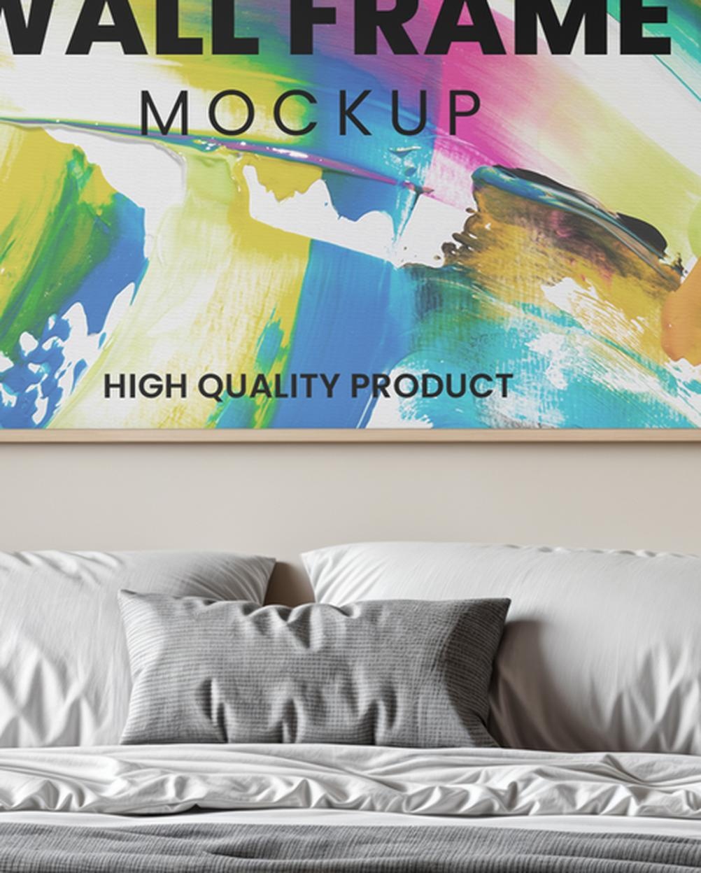 Mockup Quadro Parede Quarto Mockup Editável Mockup Quadro Parede Quarto - Mockup Mockups de Publicidade Editável no Photoshop