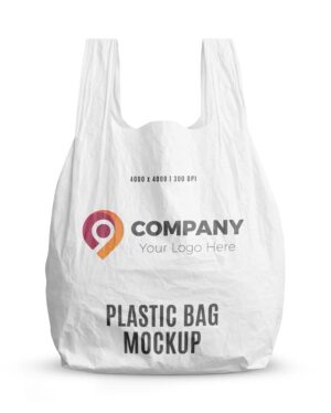 Mockup Sacola Plástica Superfície Lisa - Vista Frontal Mockup Mockups de Objetos para Download