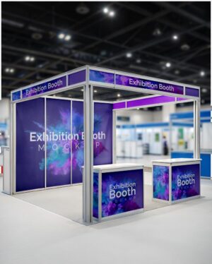 Mockup Stand Feira Exposição - Vista Frontal Mockup Mockups de Objetos para Download