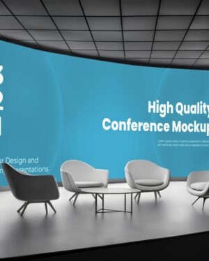 Mockup Tela LED Palco Conferência - Vista Frontal Mockup Mockups de Publicidade para Download