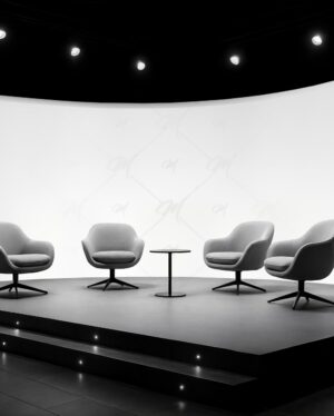 Mockup Telão Curvo Palco Conferência - Mockup PSD Mockups de Publicidade Editável