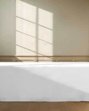 Mockup Toalha Mesa Sala Iluminada - Mockup PSD Mockups de Publicidade Editável